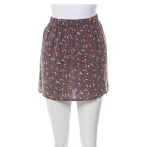 Hartford French Designer Janvier Floral Print Silk Mini Skirt Size Medium